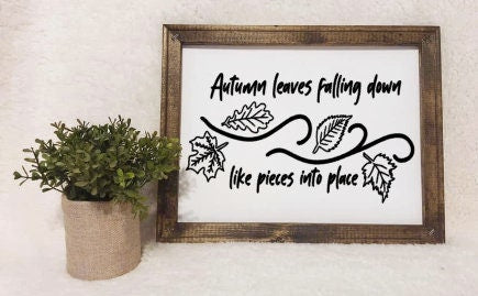 Autumn Leaves Falling Down Reverse Canvas Sign