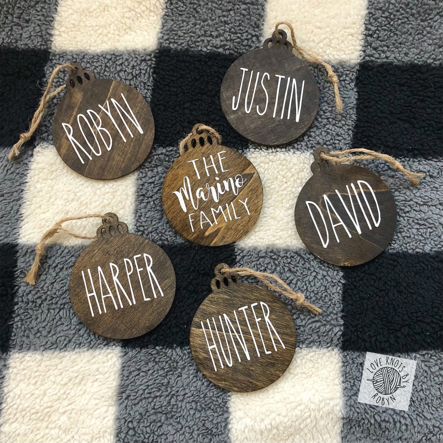 Farmhouse Wood bulb Ornaments/ Rae Dunn Inspired Ornaments