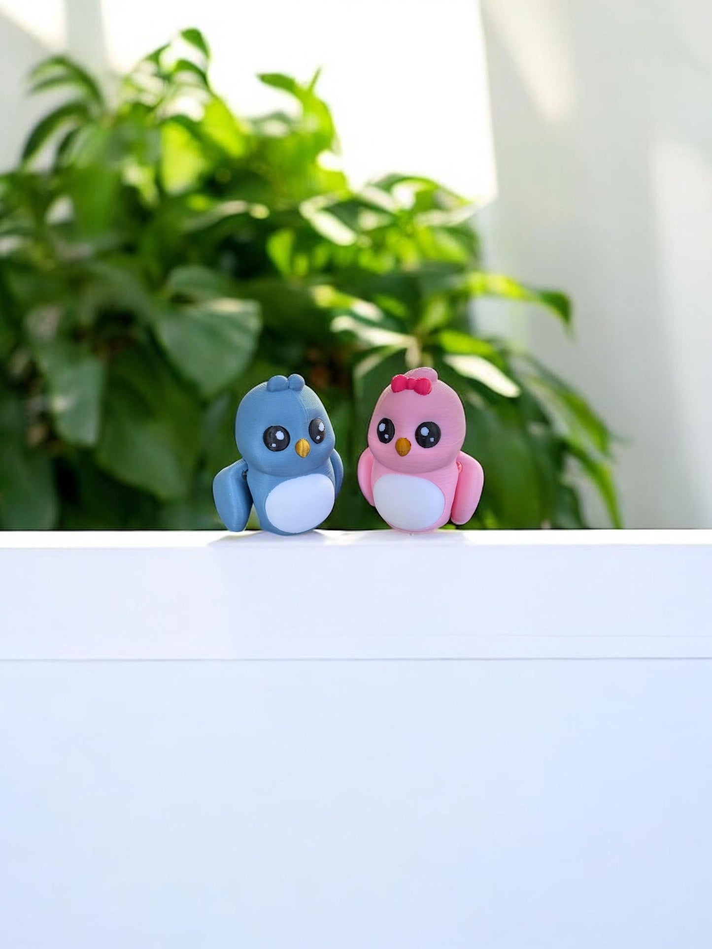 Pink and Blue Love Bird Miniature / 3d printed Birds - RJM Customs