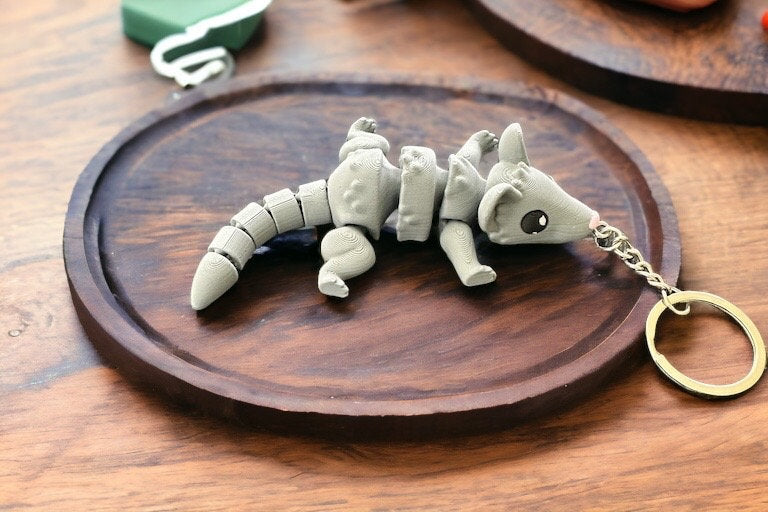 Mini Rat keychain/ 3d Printed Rat - RJM Customs
