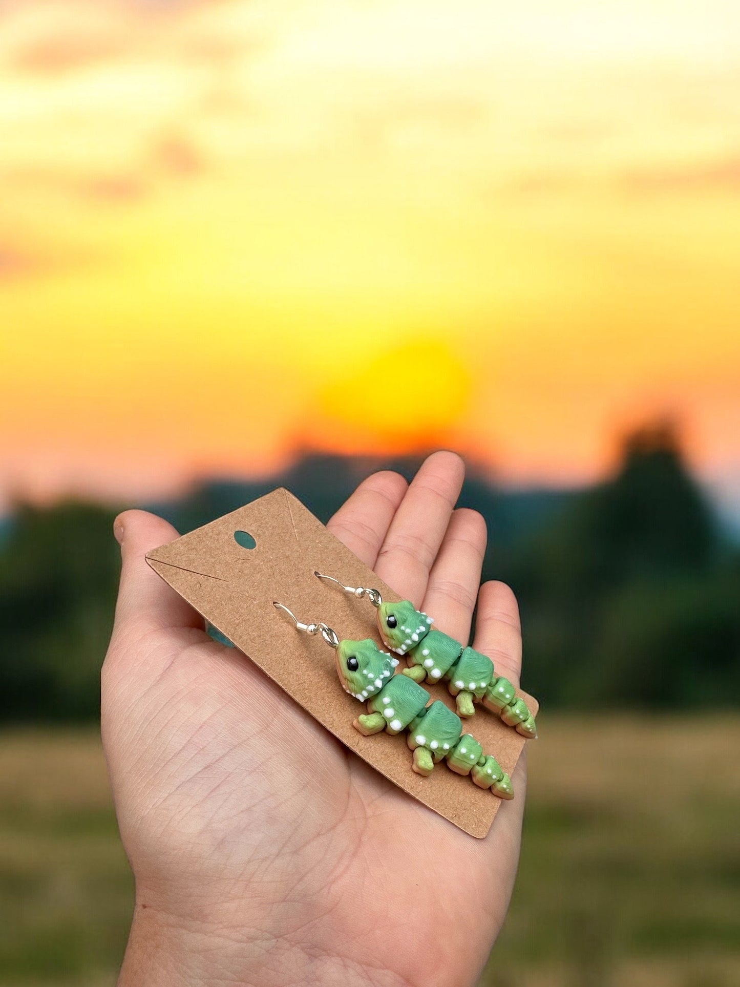 Bearded Dragon Earrings / 3d printed reptile earrings - RJM Customs