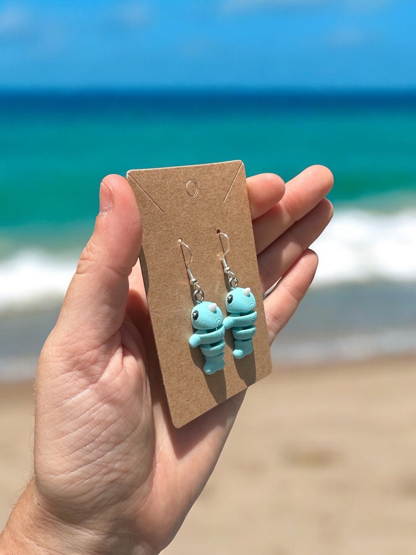 Narwhal Earrings / 3d printed earrings - RJM Customs