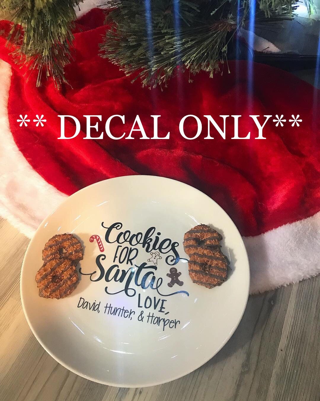 Personalized Cookies with Santa DECAL!