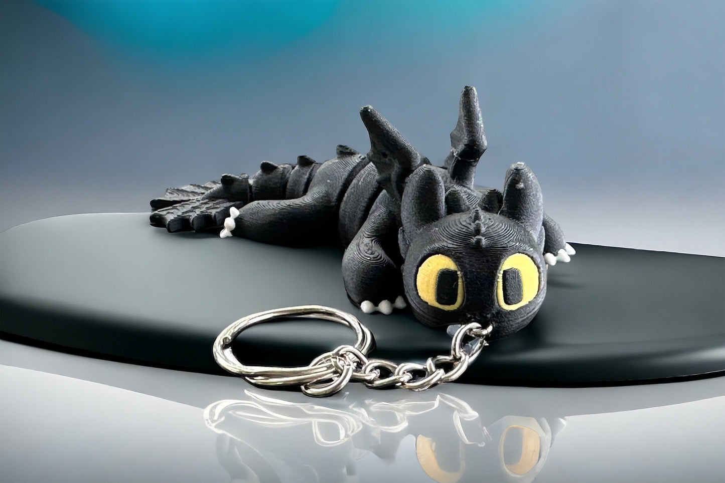 Mini Black Dragon Keychain - RJM Customs