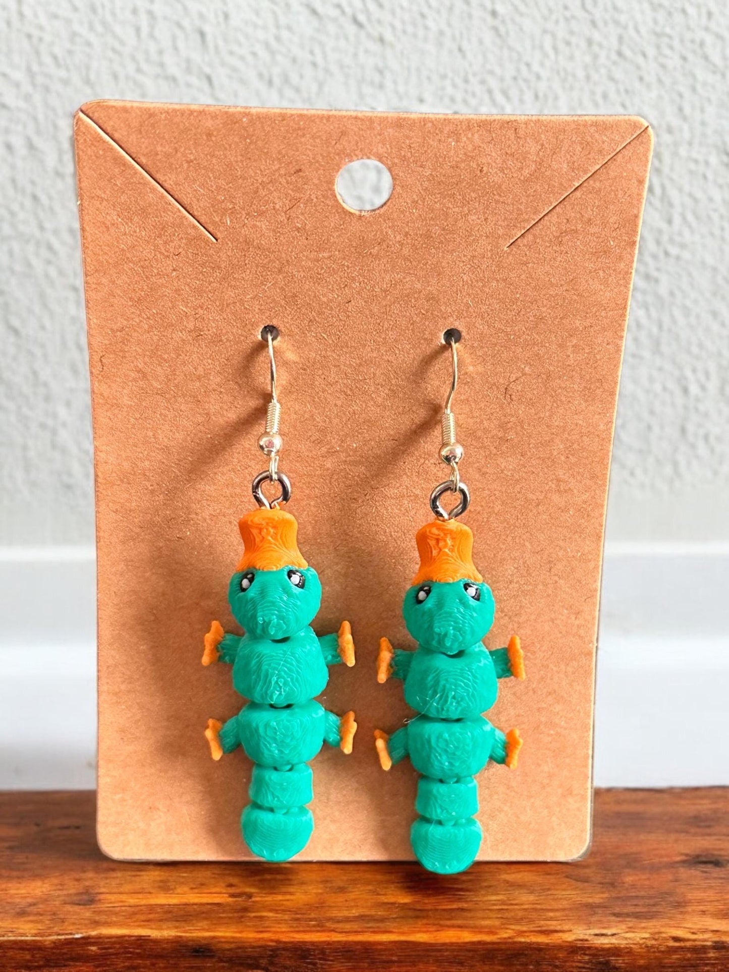 Platypus Earrings / 3d printed platypus earrings