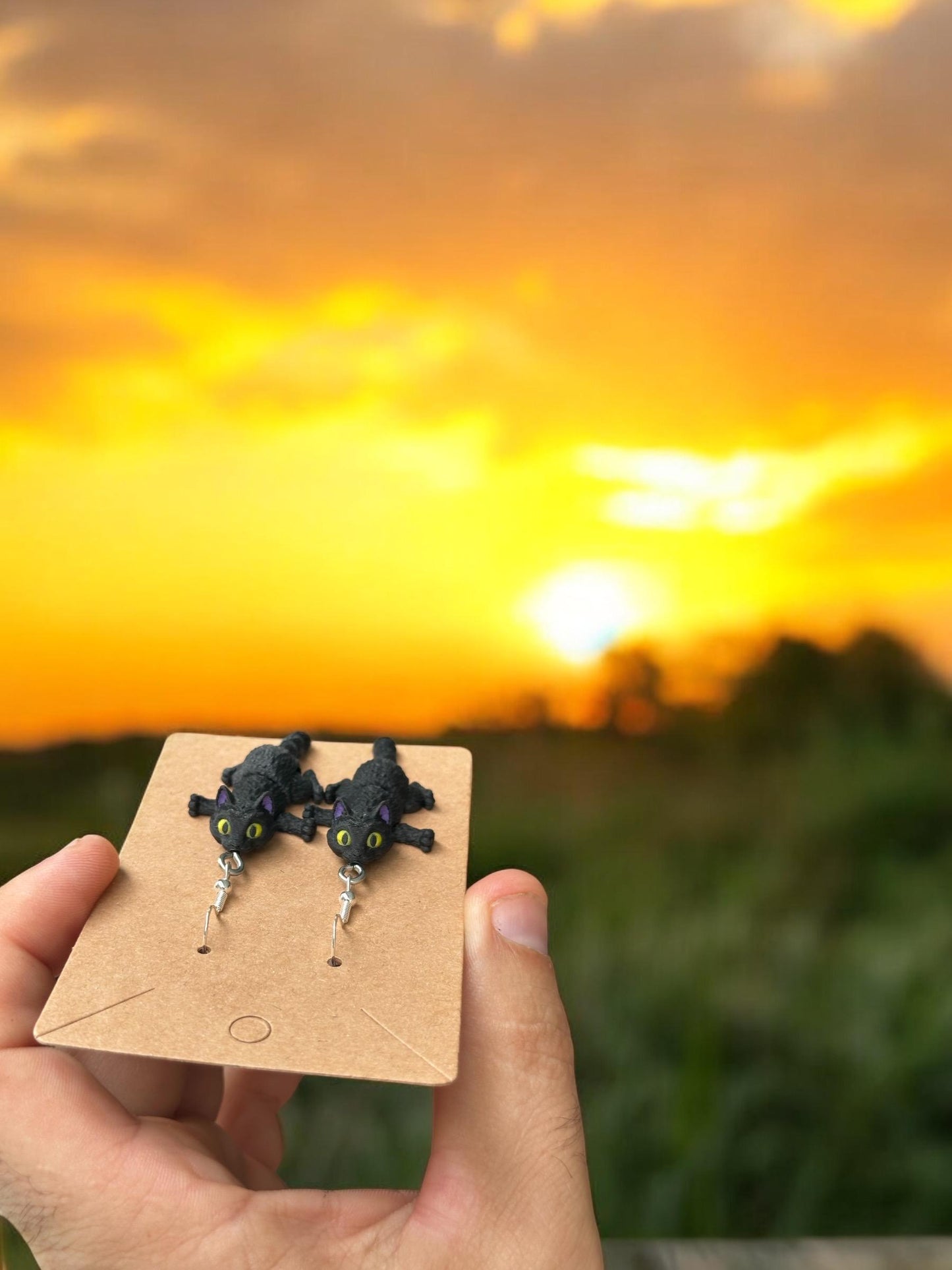 Cat Earrings / 3d printed earrings