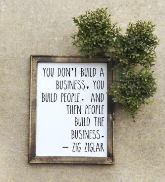 Build People Then Build Business Reverse Canvas Sign