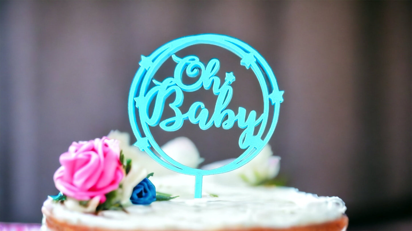 Oh Baby Cake Topper / 3D Printed cake topper