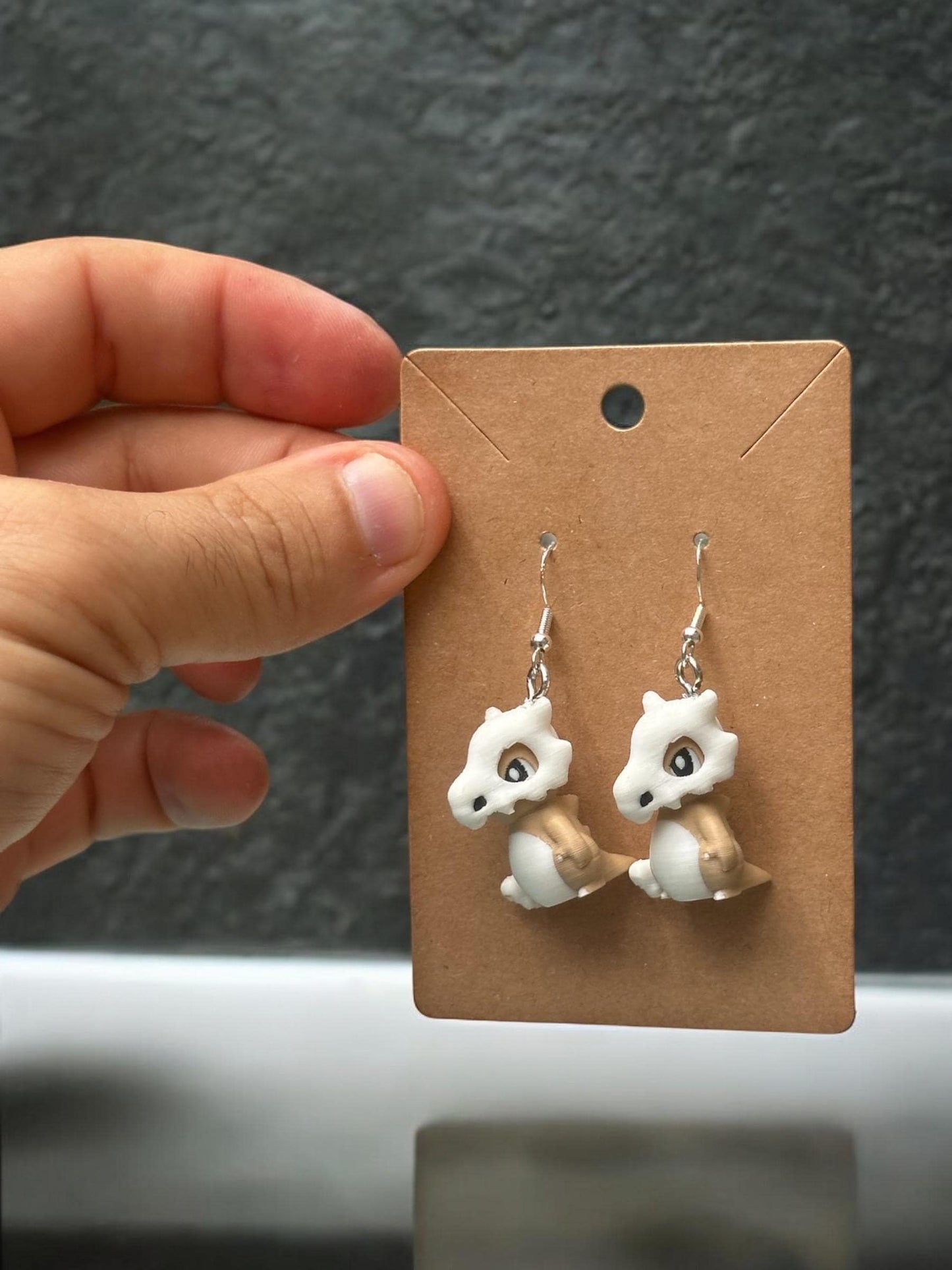 Cubone Inspired Earrings / 3d printed Earrings - RJM Customs