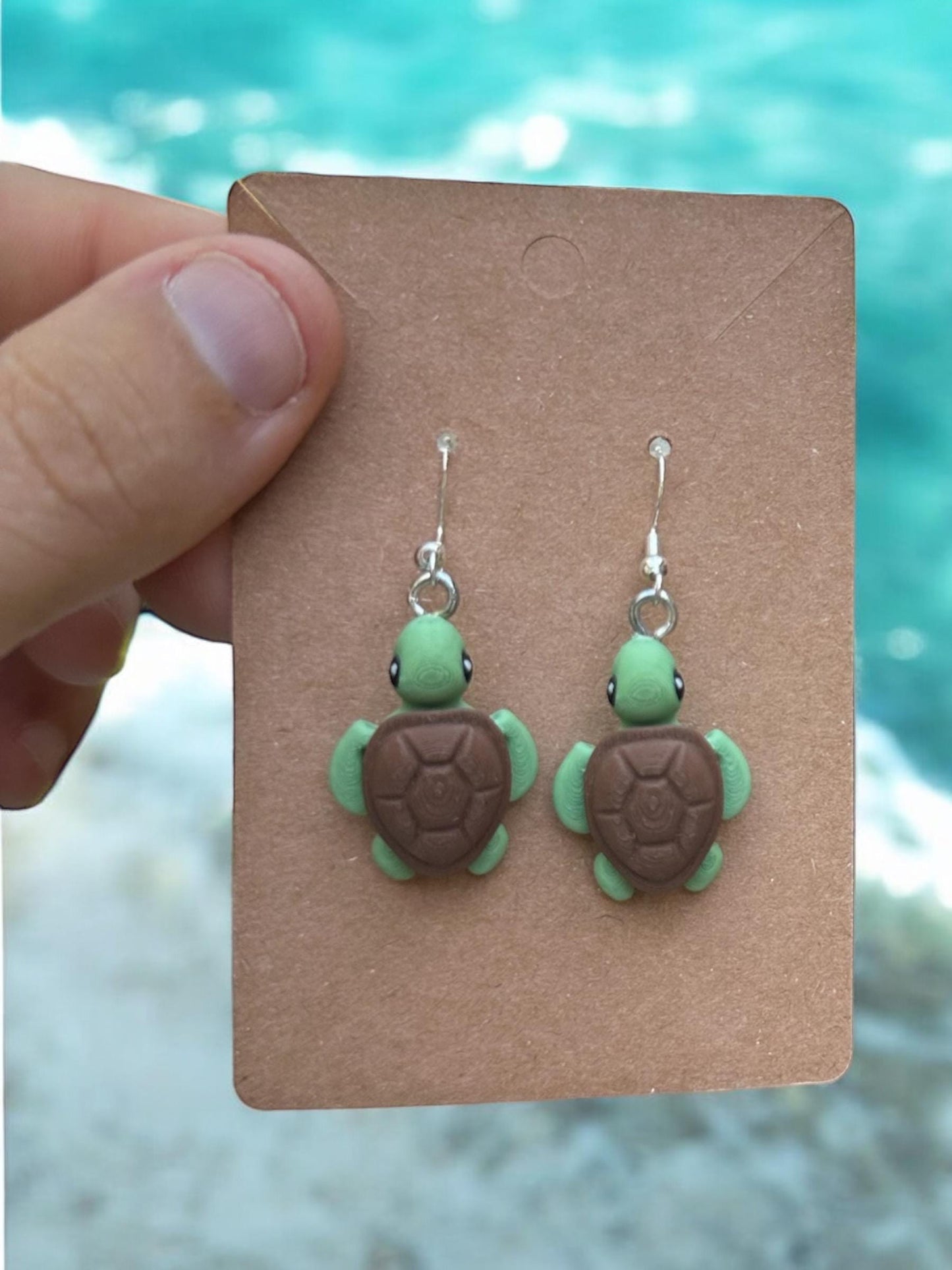 Sea Turtle Earrings / 3d printed earrings - RJM Customs