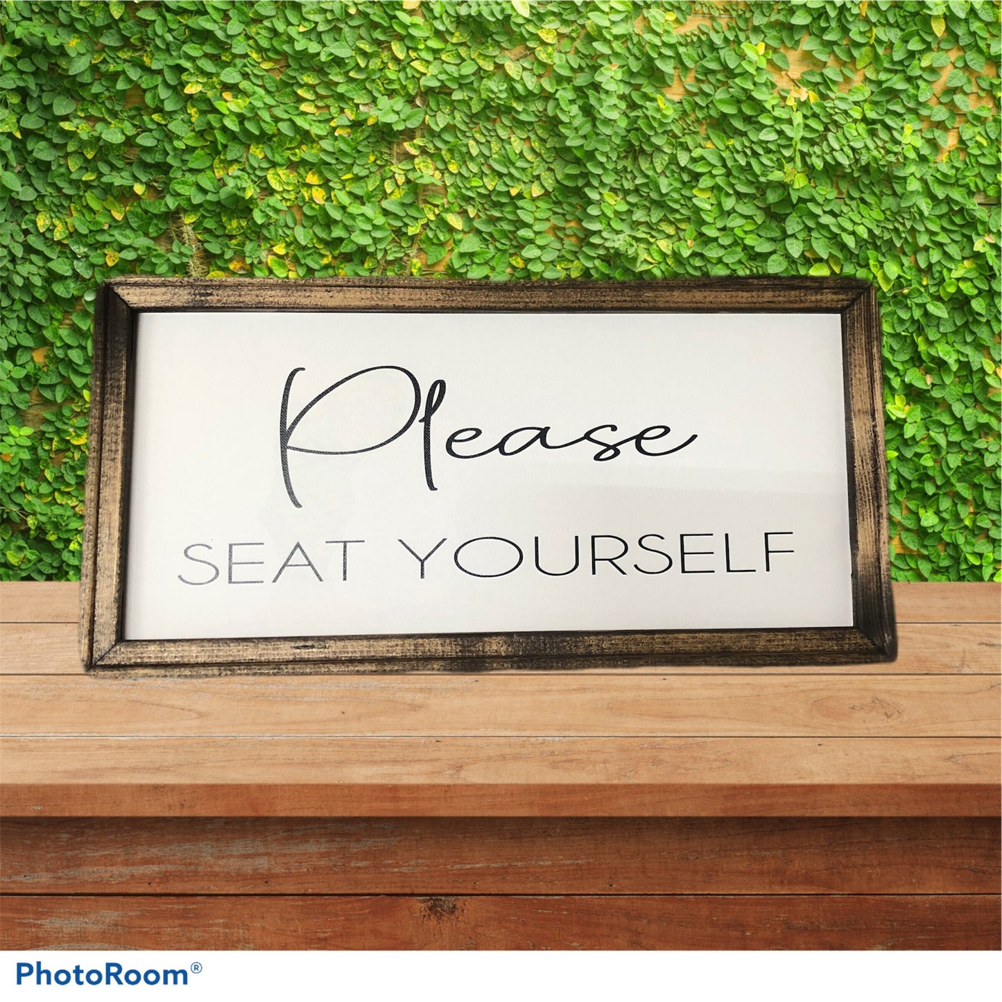 Please Seat Yourself Canvas Sign / Bathroom sign