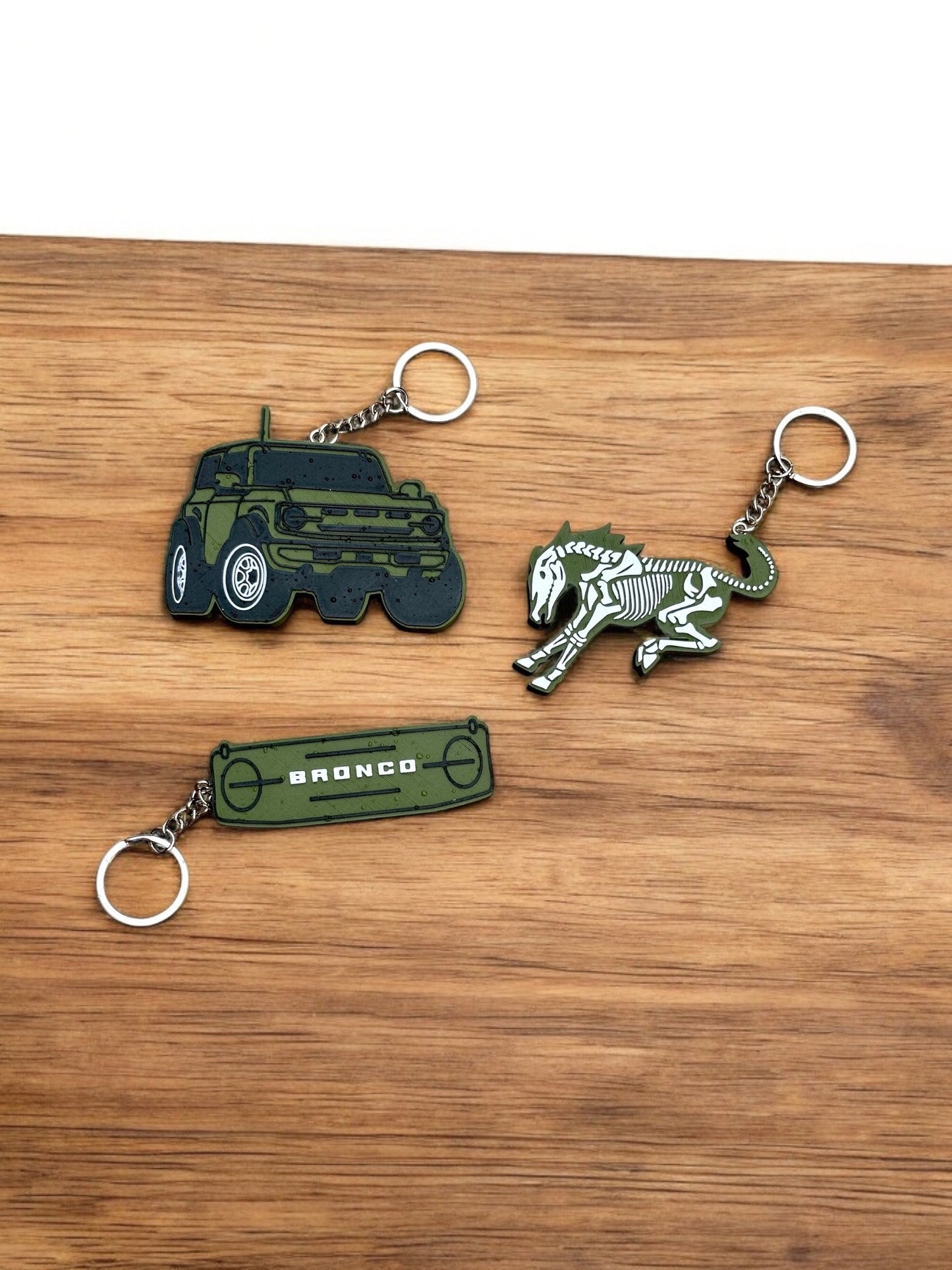 Bronco Skeleton Keychain
