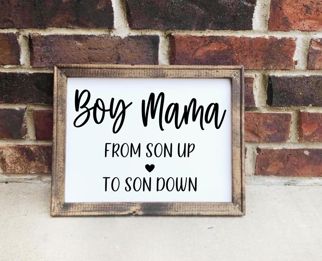 Boy Mama Canvas Sign