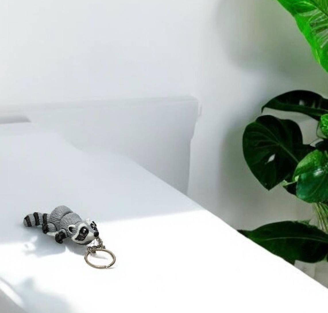 Mini Raccoon Keychain / 3D Printed Keychain - RJM Customs