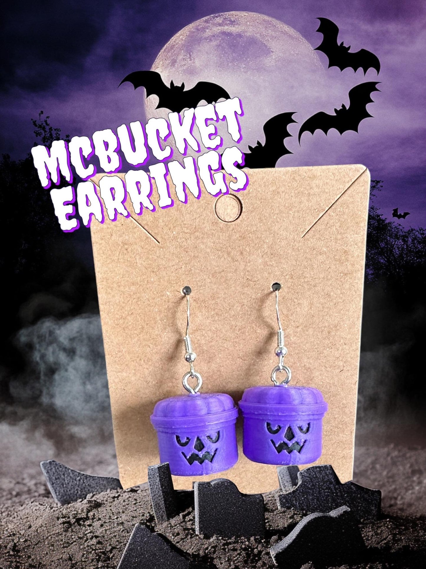 Mcbucket Inspired Earrings / 3d Printed Dangle Earrings - RJM Customs