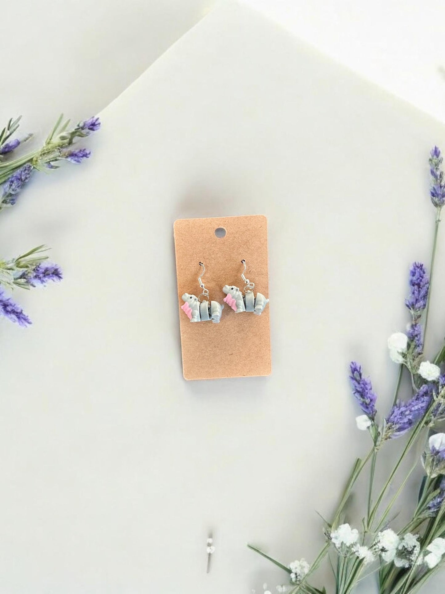 Moodeng Inspired Hippo Earrings / 3d printed earrings