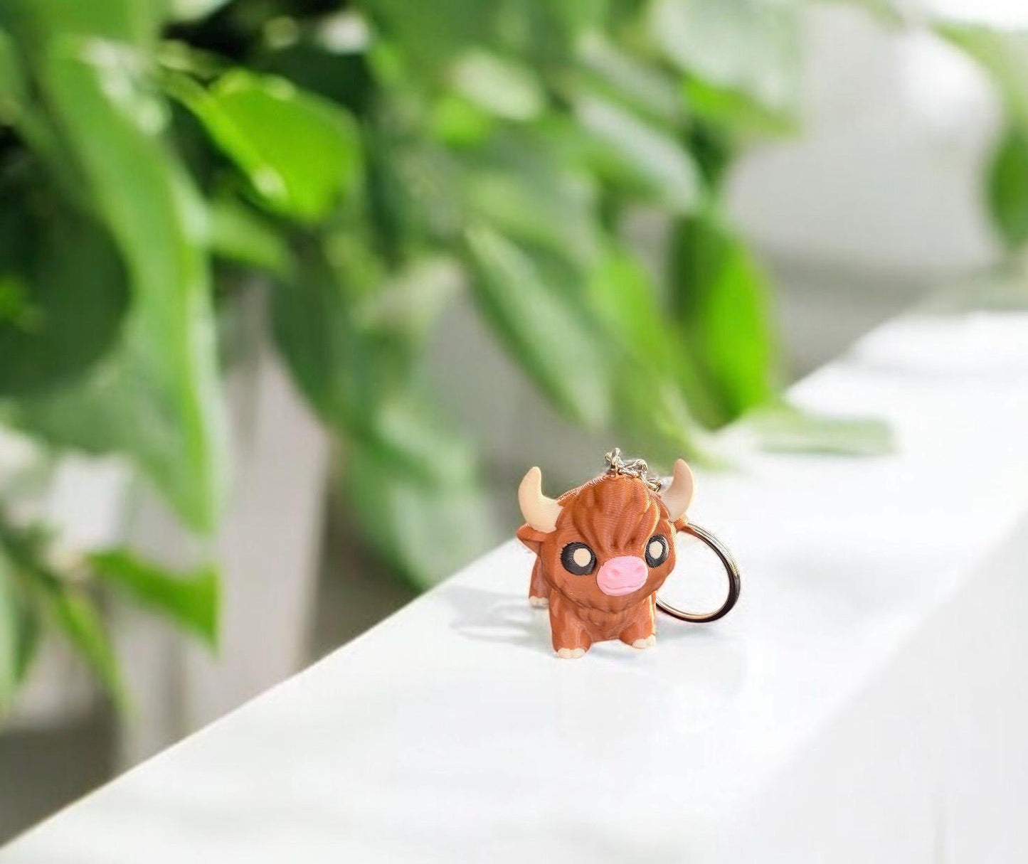 Highland Cow Keychain / 3D Printed Cow