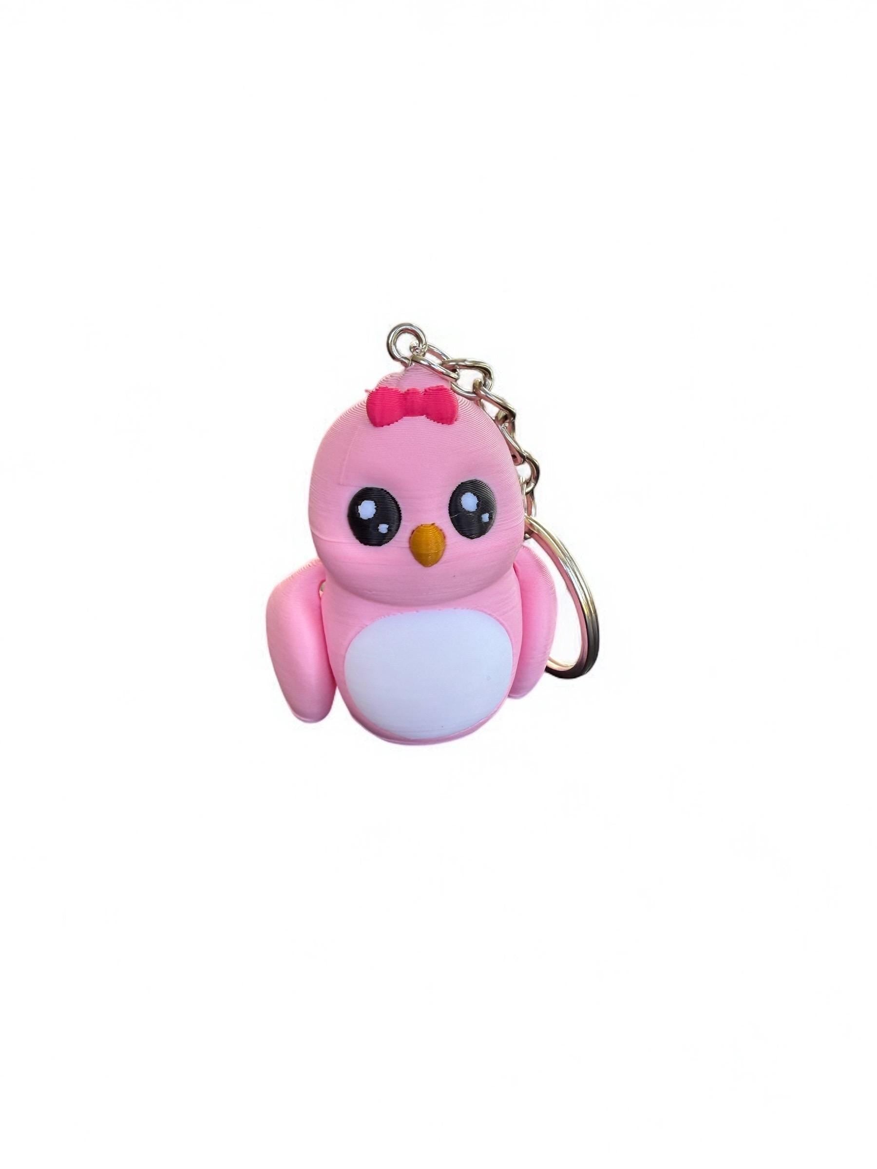 Pink Love Bird Keychain / 3d printed Keychain - RJM Customs