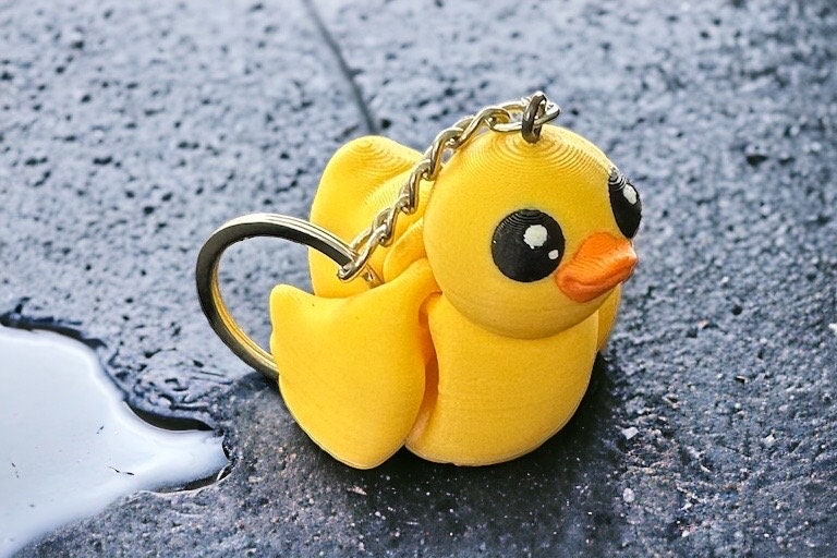 Mini Rubber Duck Keychain / 3d Printed Duck Keychain