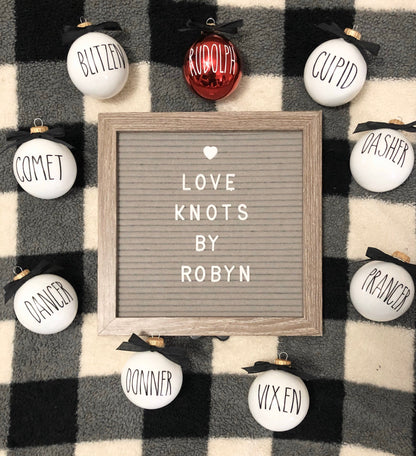 Rae Dunn Inspired Ornament Decals / Farmhouse Ornament Decals