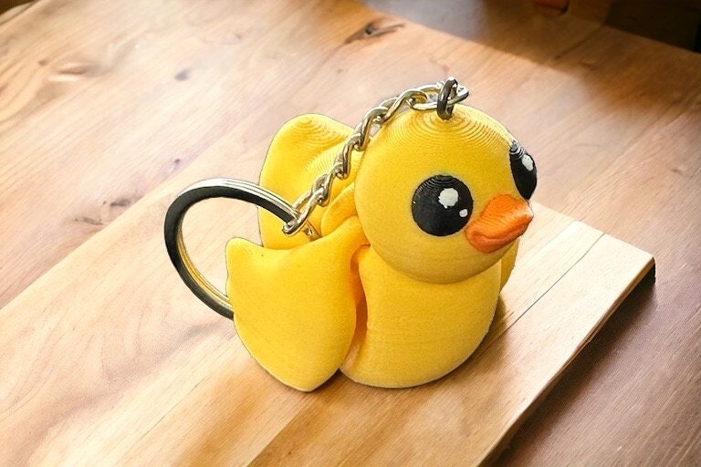 Mini Rubber Duck Keychain / 3d Printed Duck Keychain