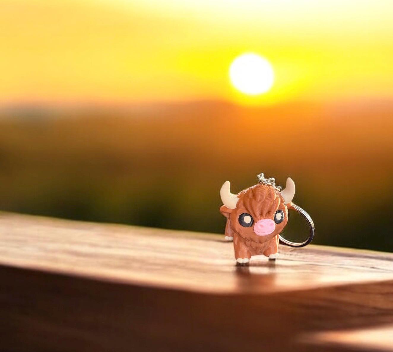 Highland Cow Keychain / 3D Printed Cow