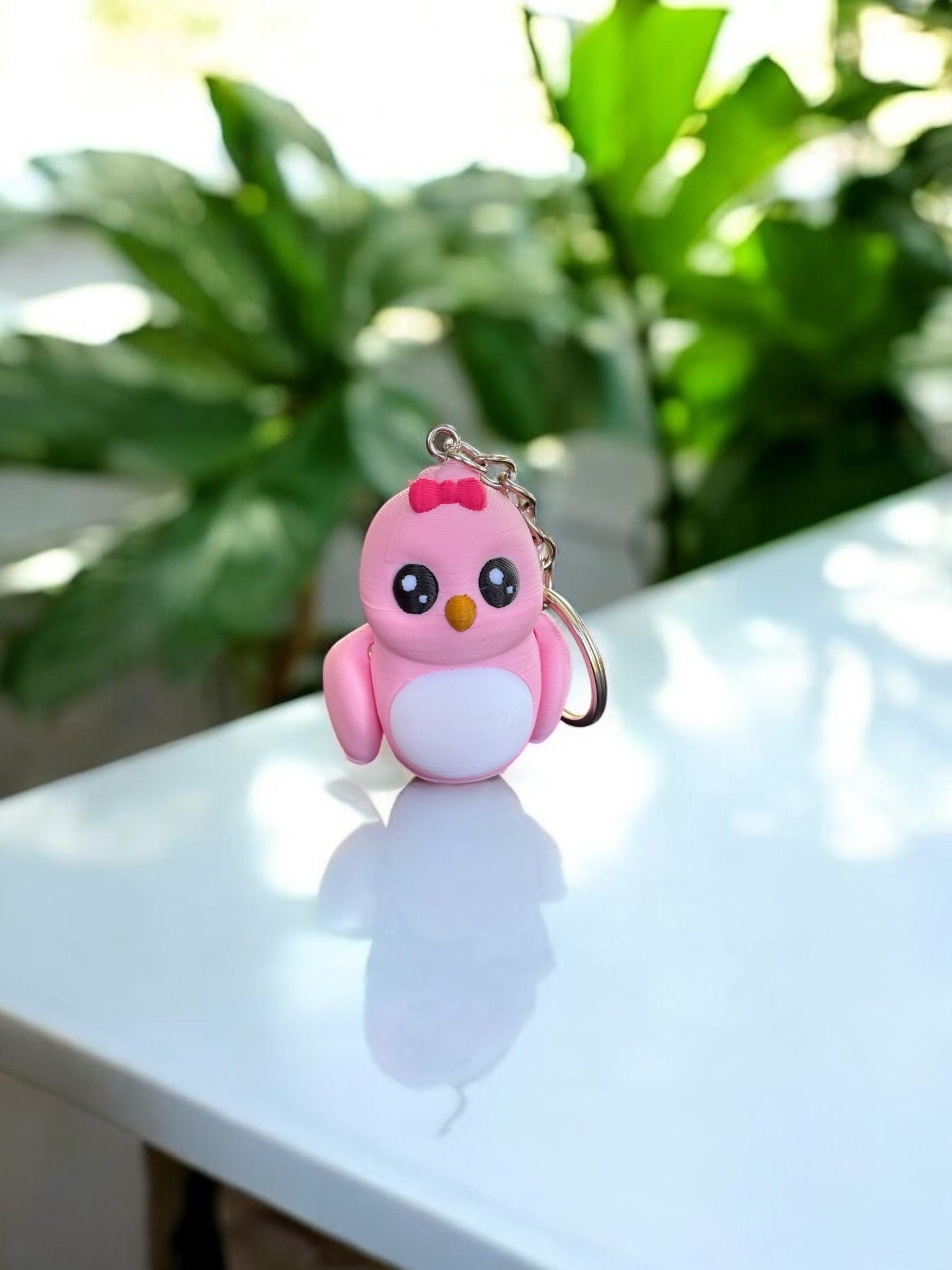 Pink Love Bird Keychain / 3d printed Keychain - RJM Customs