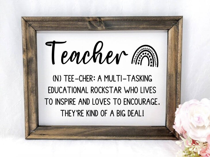 Teacher definition Reverse Canvas Sign