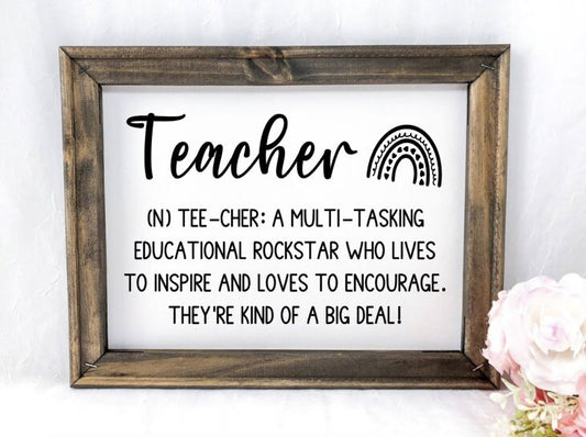 Teacher definition Reverse Canvas Sign