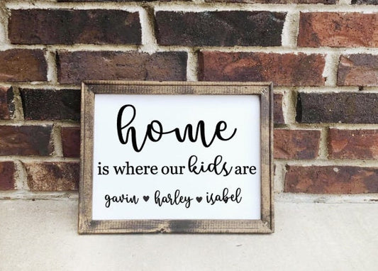 Personalized Home is Where our Kids are Canvas Sign - RJM Customs