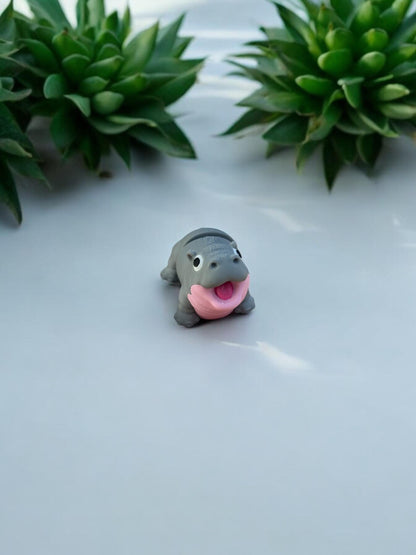 Mini Moodeng Inspired Hippo Keychain / 3d printed hippo keychain