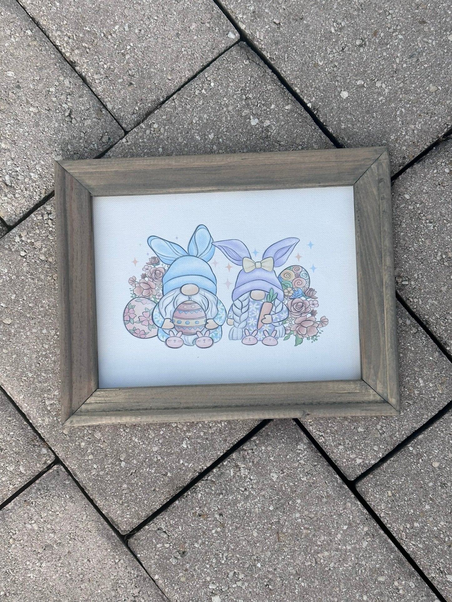 Gnome Easter Reverse Canvas Sign