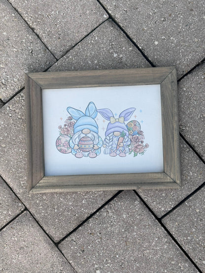 Gnome Easter Reverse Canvas Sign