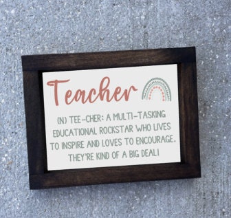 Teacher definition Farmhouse Canvas Sign