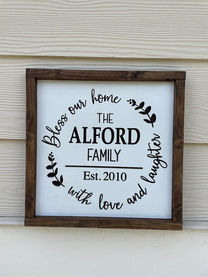 Bless Our Home Family Sign/ Farmhouse Family Sign