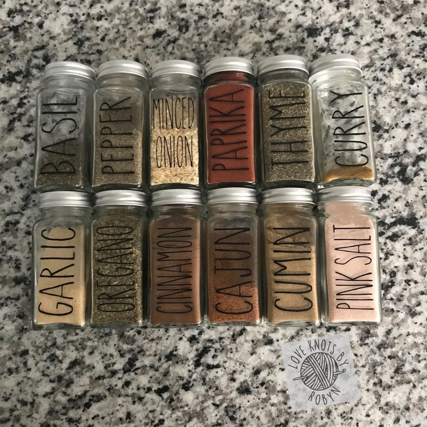 Rae Dunn Inspired Spice Decals / Farmhouse Kitchen Spice Decals / Spice Jar Decals - RJM Customs