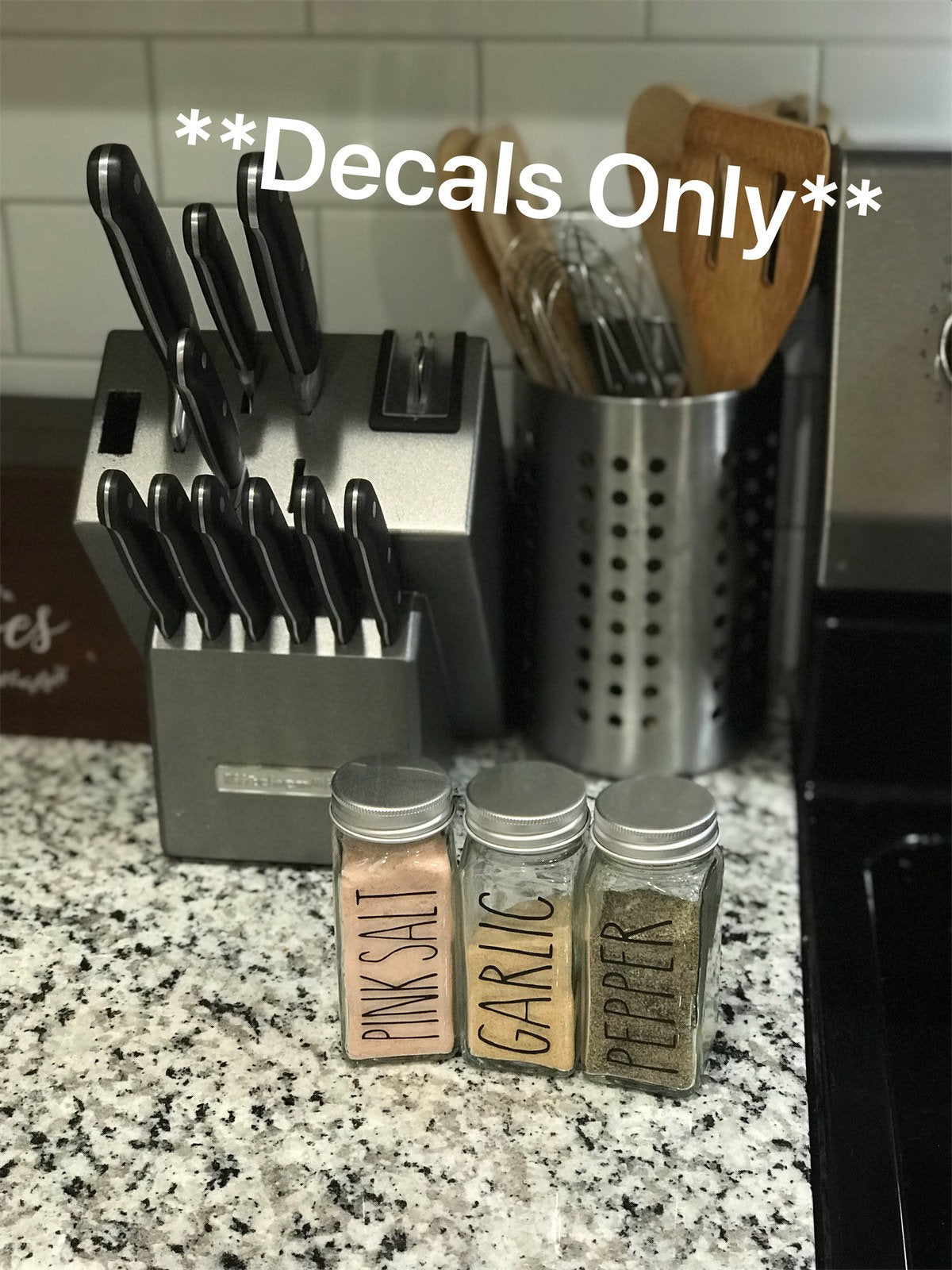 Rae Dunn Inspired Spice Decals / Farmhouse Kitchen Spice Decals / Spice Jar Decals - RJM Customs