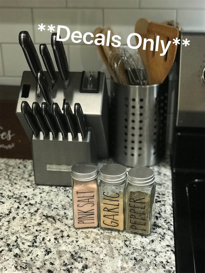Rae Dunn Inspired Spice Decals / Farmhouse Kitchen Spice Decals / Spice Jar Decals - RJM Customs