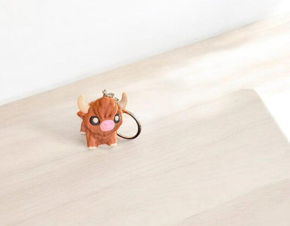 Highland Cow Keychain / 3D Printed Cow