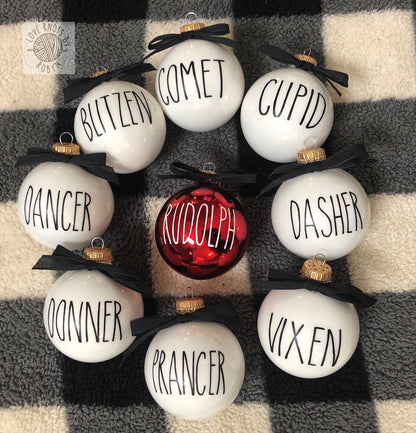 Rae Dunn Inspired Ornament Decals / Farmhouse Ornament Decals