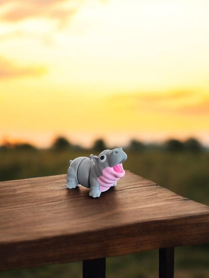 Mini Moodeng Inspired Hippo Keychain / 3d printed hippo keychain