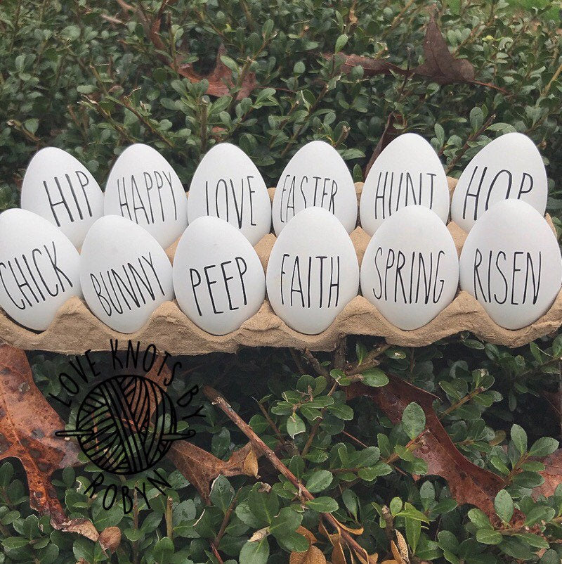 Rae Dunn Inspired Easter eggs - RJM Customs