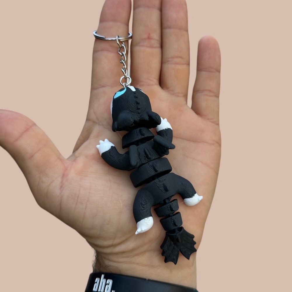 Mini Baby Black Dragon Keychain - RJM Customs
