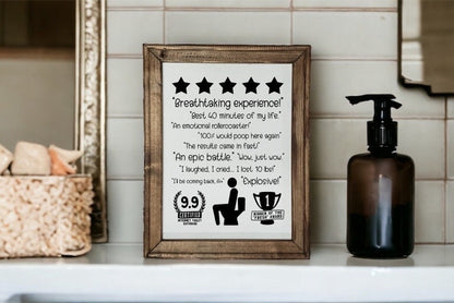 Humorous Bathroom Reverse Canvas Sign - RJM Customs