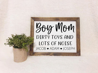 Boy Mom Canvas Sign