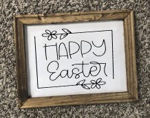 Happy Easter Reverse Canvas Sign