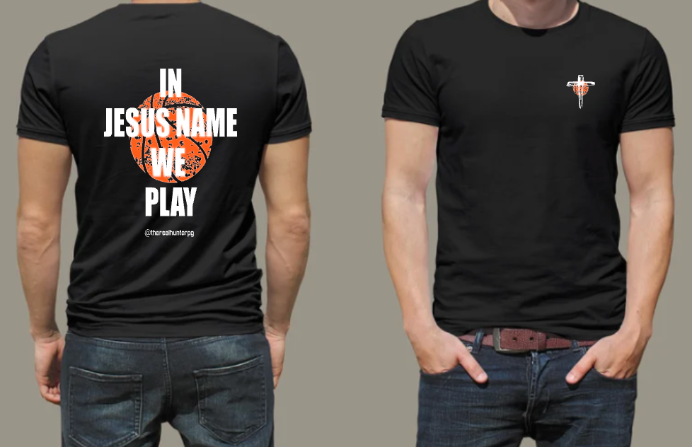 TheRealHunterPG In Jesus Name We Play Performance Shirt