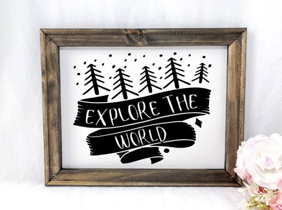 Explore the World Canvas Sign / Reverse Canvas Sign