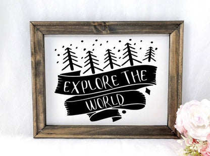 Explore the World Canvas Sign / Reverse Canvas Sign