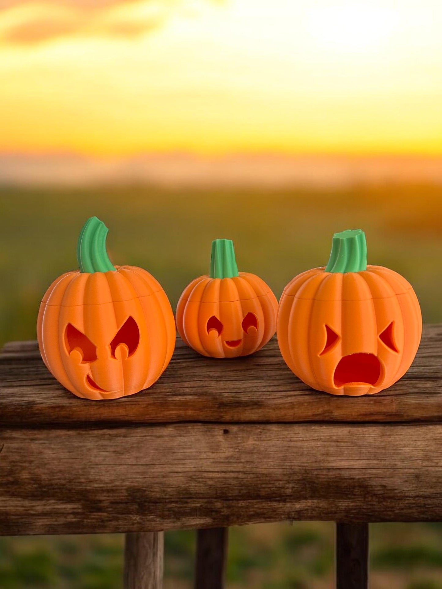 3D Printed Halloween Pumpkin (Set of Three)
